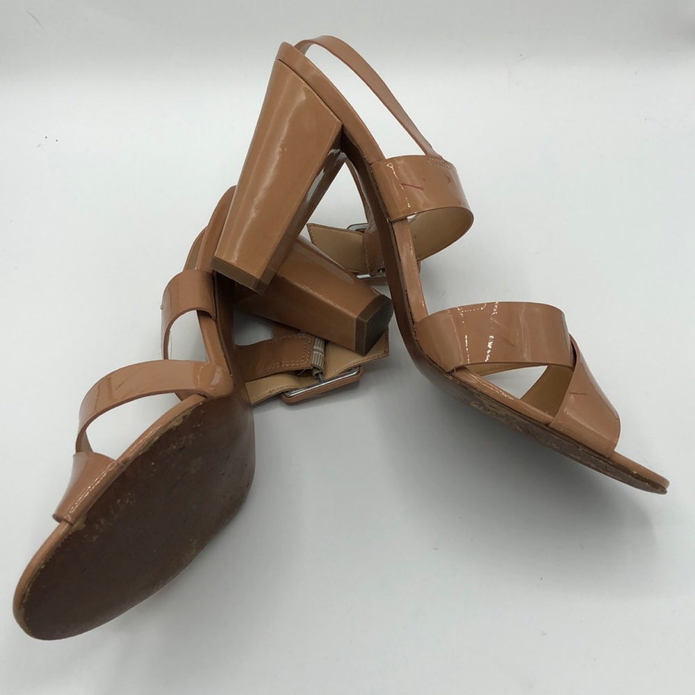 J. Crew Sydney Sandals in Tan Patent Leather sz 9 - Picture 6 of 7